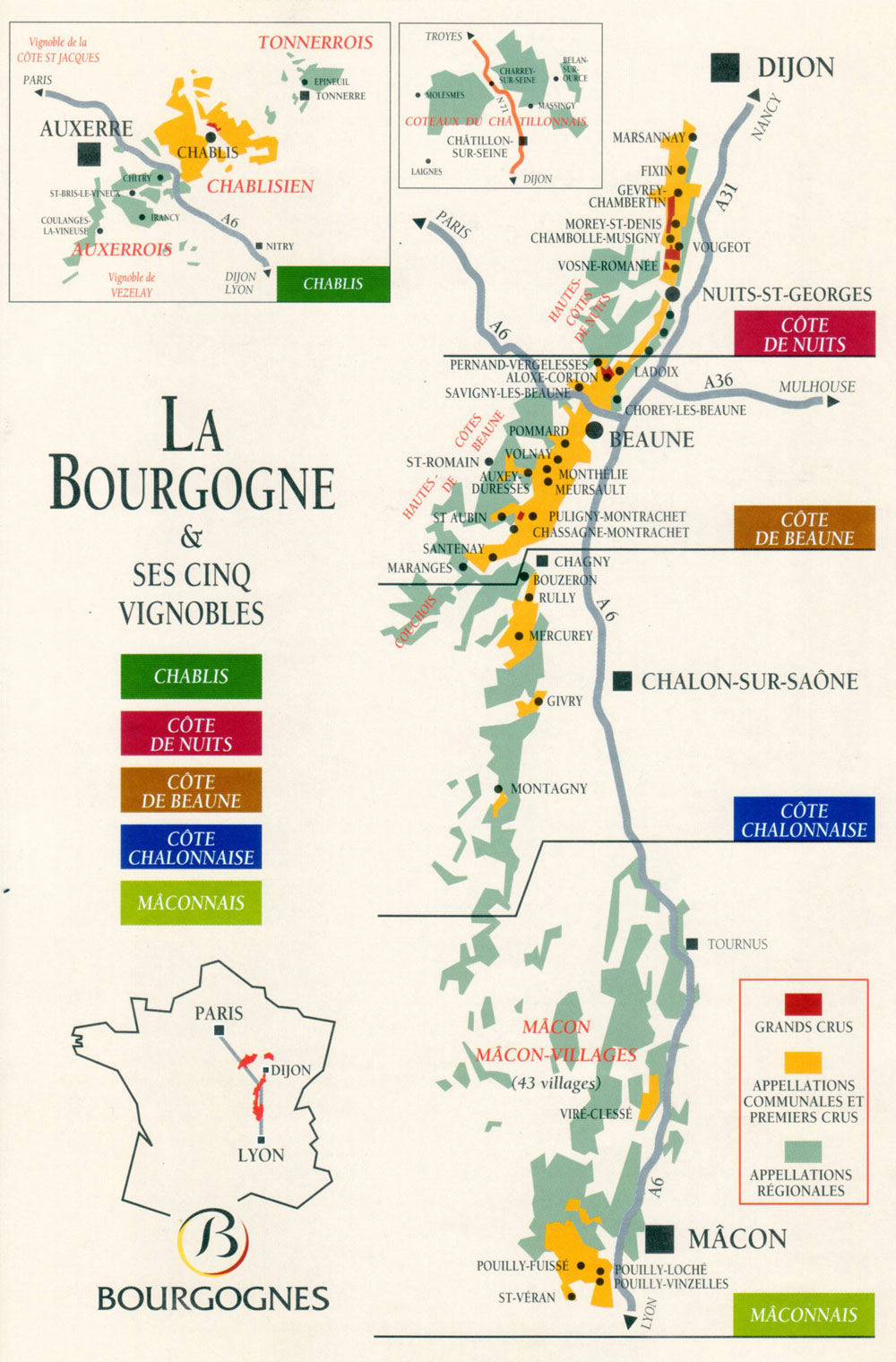 La Carte Des Vins De Bourgogne Ph